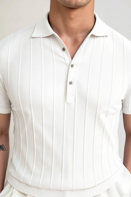 Casual Men's Knit Polo Shirt