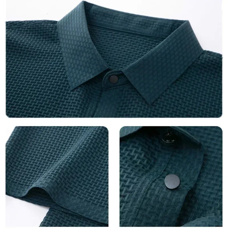 Textured Summer Polo Shirt for Men