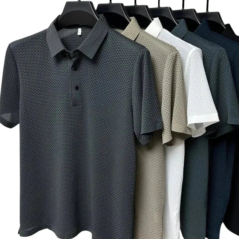 Textured Summer Polo Shirt for Men