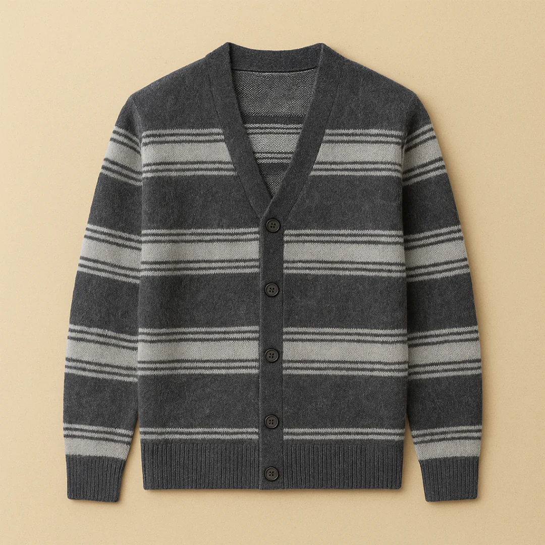 Striped Knitted Men’s Cardigan