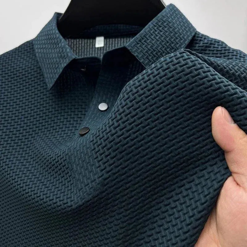 Textured Summer Polo Shirt for Men