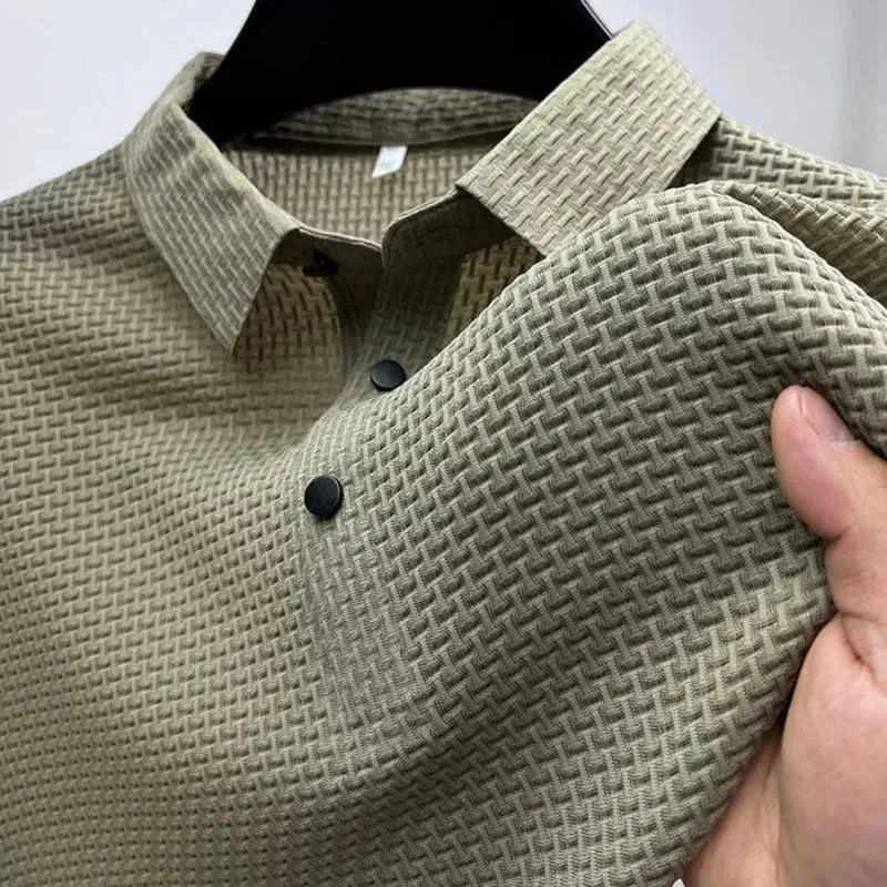 Textured Summer Polo Shirt for Men