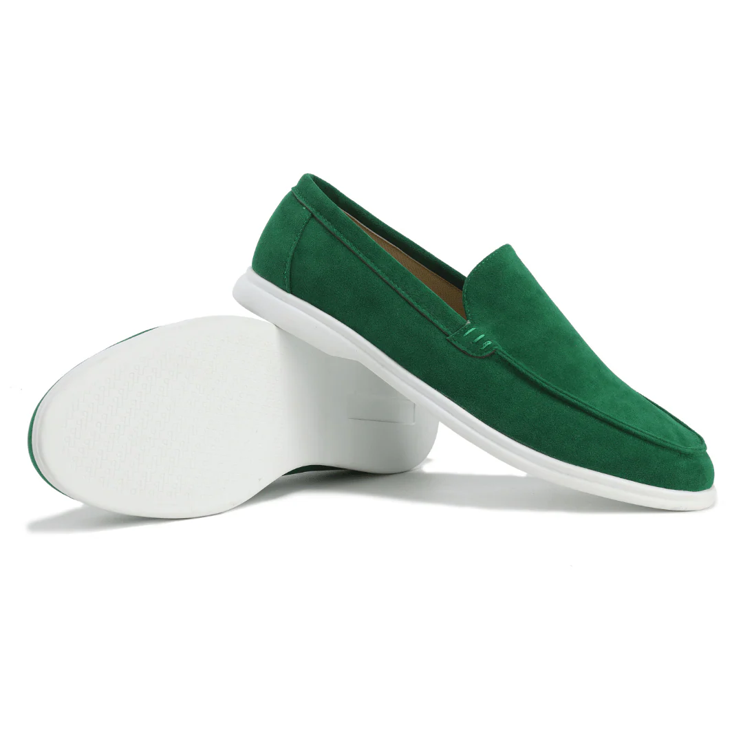 MEN'S SUEDE LOAFERS WITH LOW HEEL