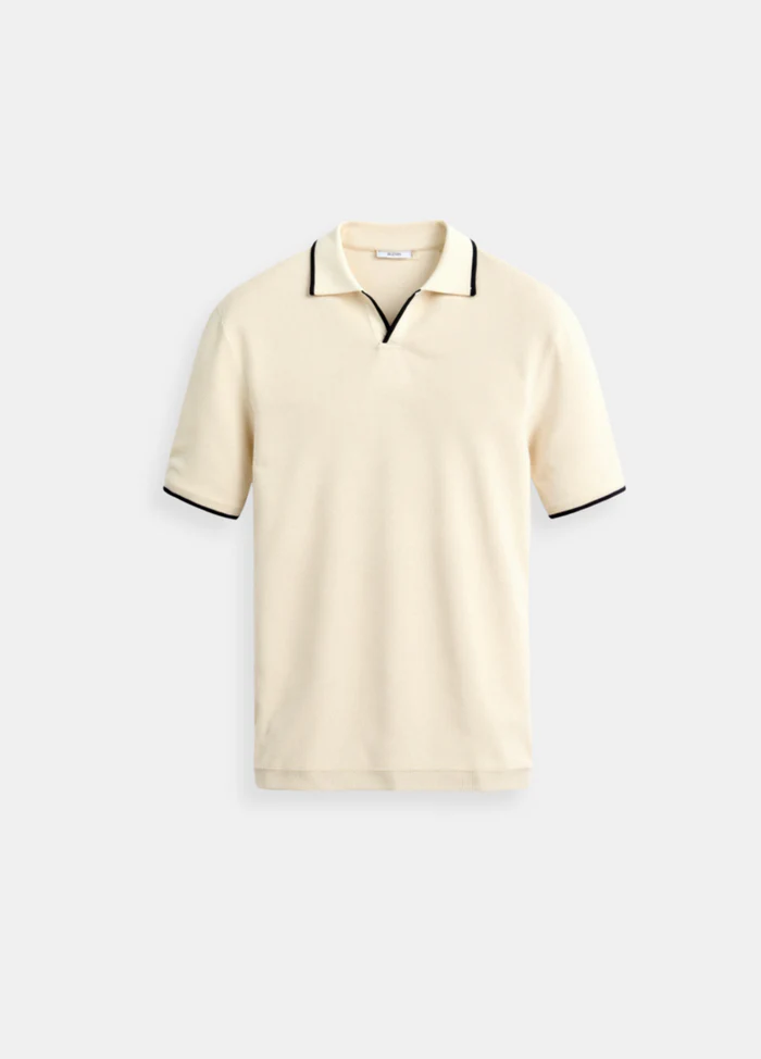 MEN'S SLIM FIT COTTON POLO SHIRT WITH SHORT SLEEVES