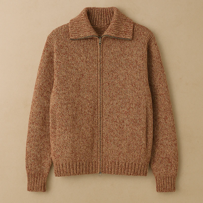 Textured Knitted Men's Cardigan