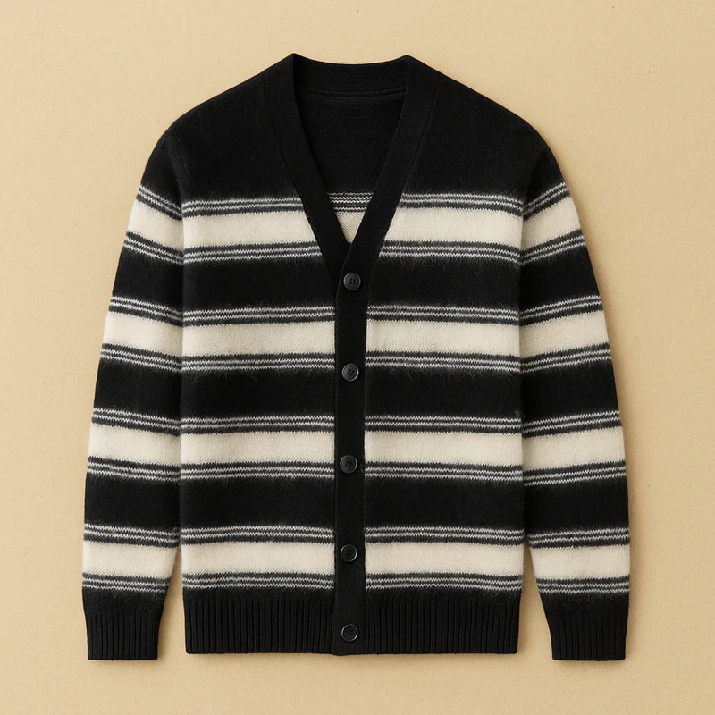 Striped Knitted Men’s Cardigan