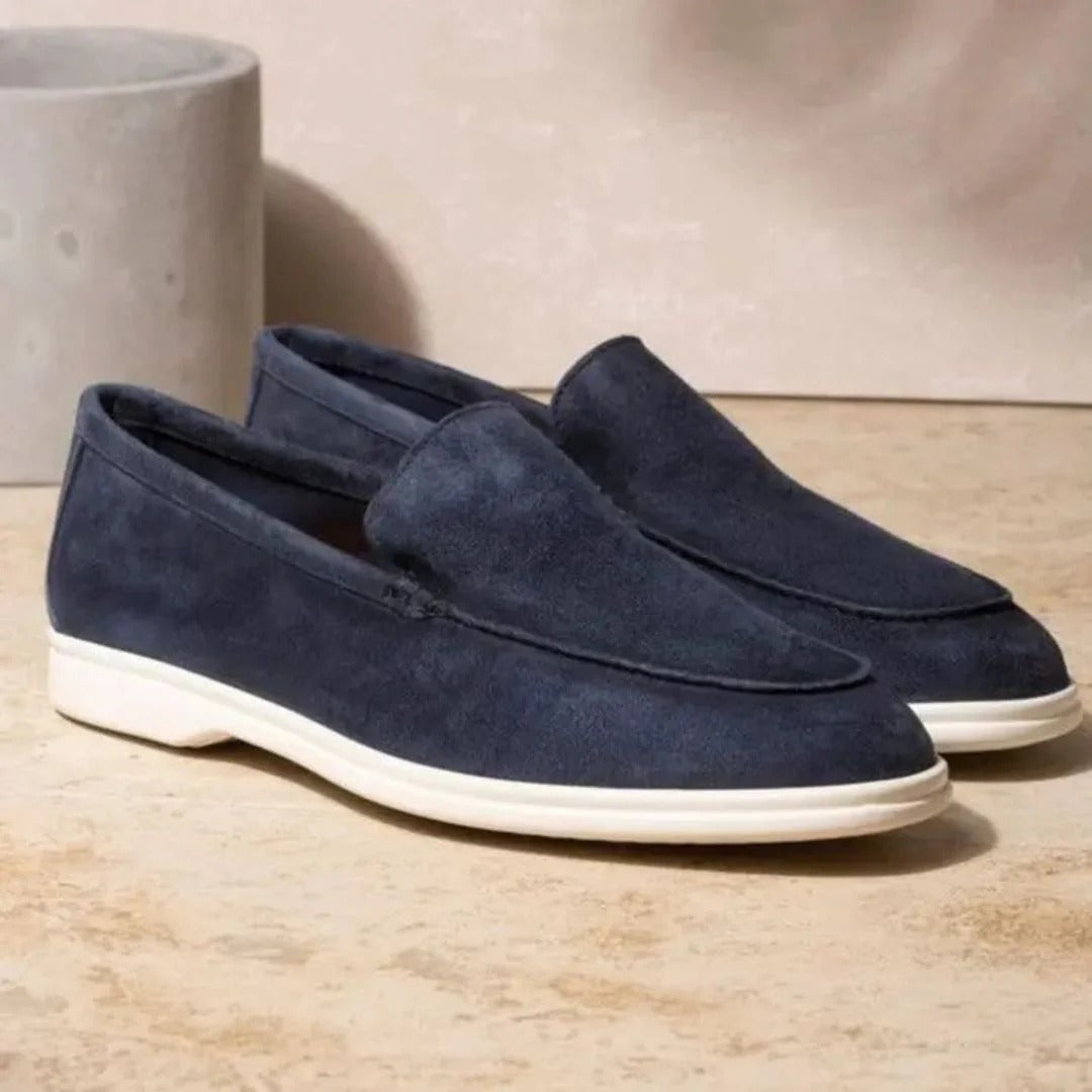 MEN'S SUEDE LOAFERS WITH LOW HEEL