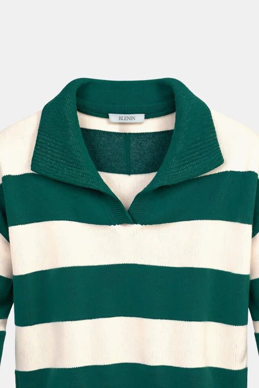 Old Money Stripe Long Sleeve Polo