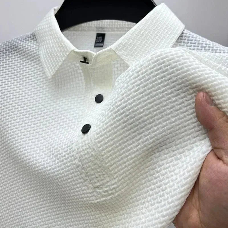 Textured Summer Polo Shirt for Men