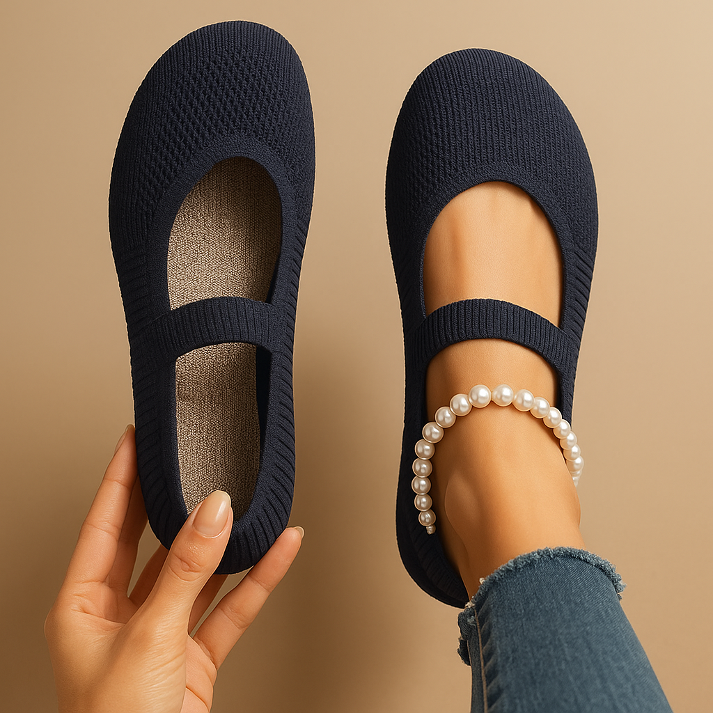 WOMEN'S KNIT SLIP-ON SANDALS WITH ELASTIC STRAP