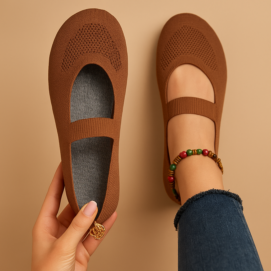 WOMEN'S KNIT SLIP-ON SANDALS WITH ELASTIC STRAP