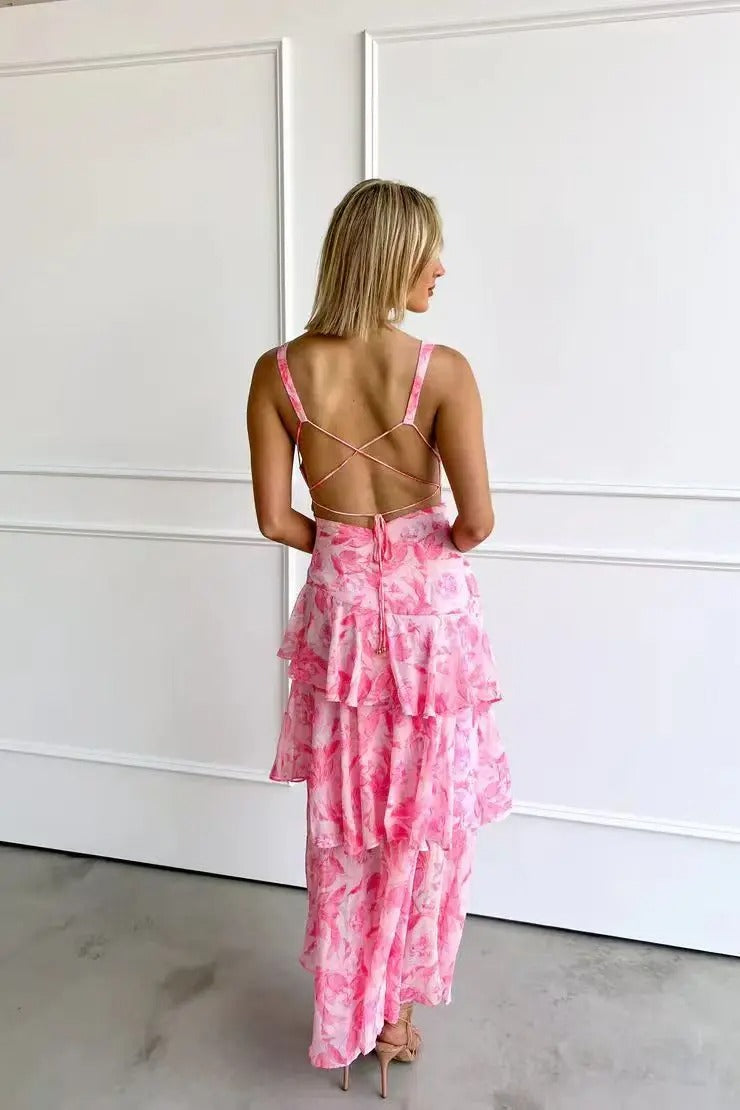 Women's Chiffon Tiered Maxi Dress For Summer