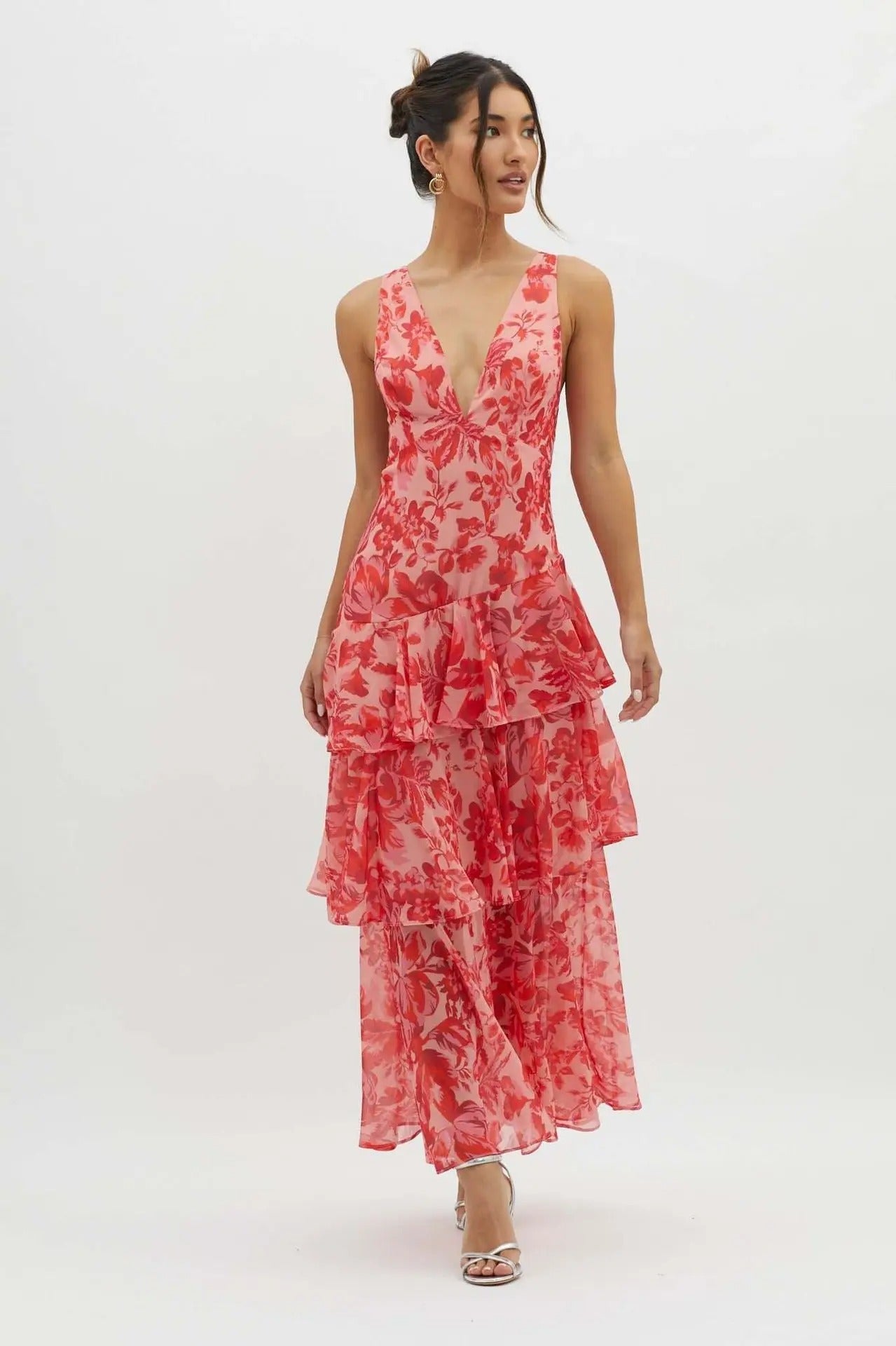 Women's Chiffon Tiered Maxi Dress For Summer