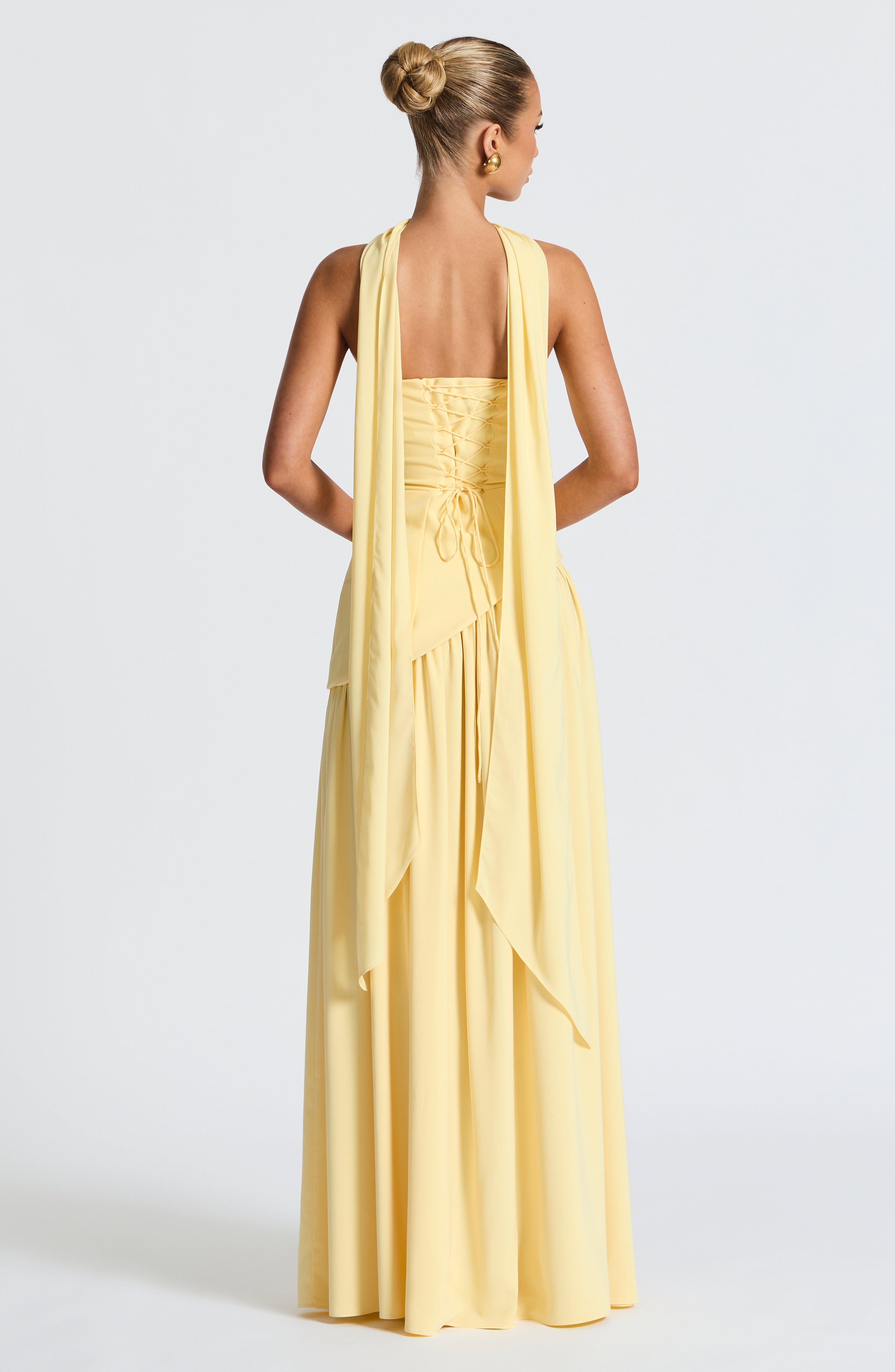 LIGHTWEIGHT HALTER MAXI DRESS WITH SIDE CUT