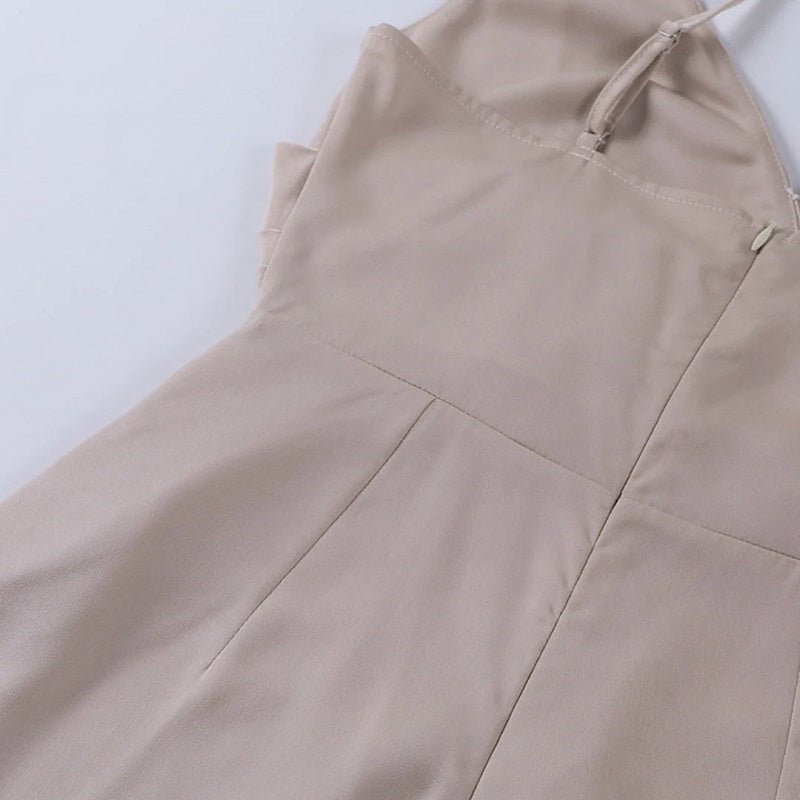 LUXE STRETCH FABRIC MAXI DRESS WITH SIDE LONG CUT