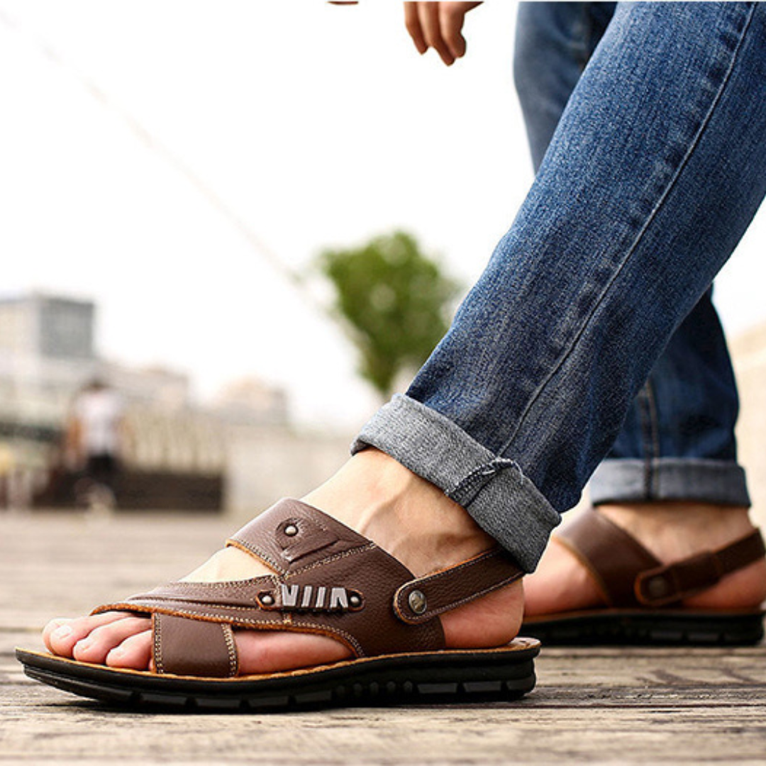 Men's Summer Sandals With Open Toe & Vegan Leather