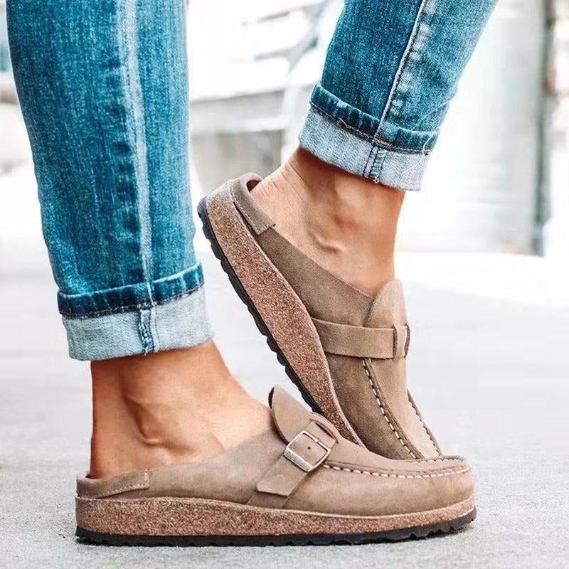 Women's Casual Suede Buckle Loafers With Comfort Sole