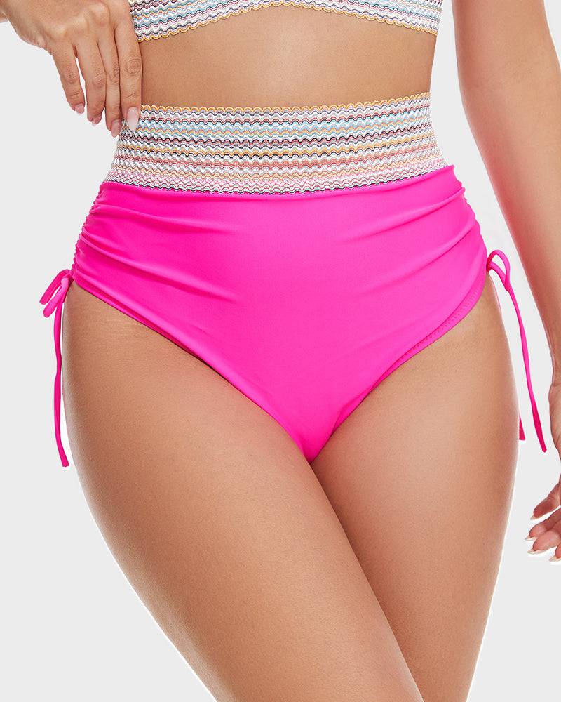 Women's Halter Bikini Set With Crochet Trim And High-waisted Bottoms