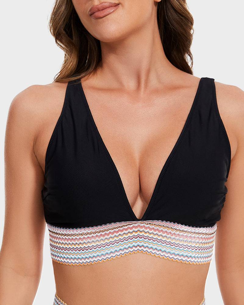 Women's Halter Bikini Set With Crochet Trim And High-waisted Bottoms