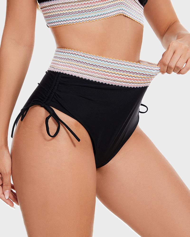 Women's Halter Bikini Set With Crochet Trim And High-waisted Bottoms