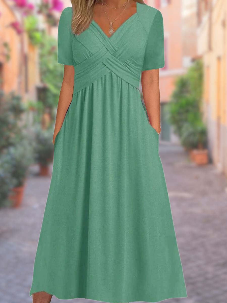 Women's Summer Maxi Dress With V-neck