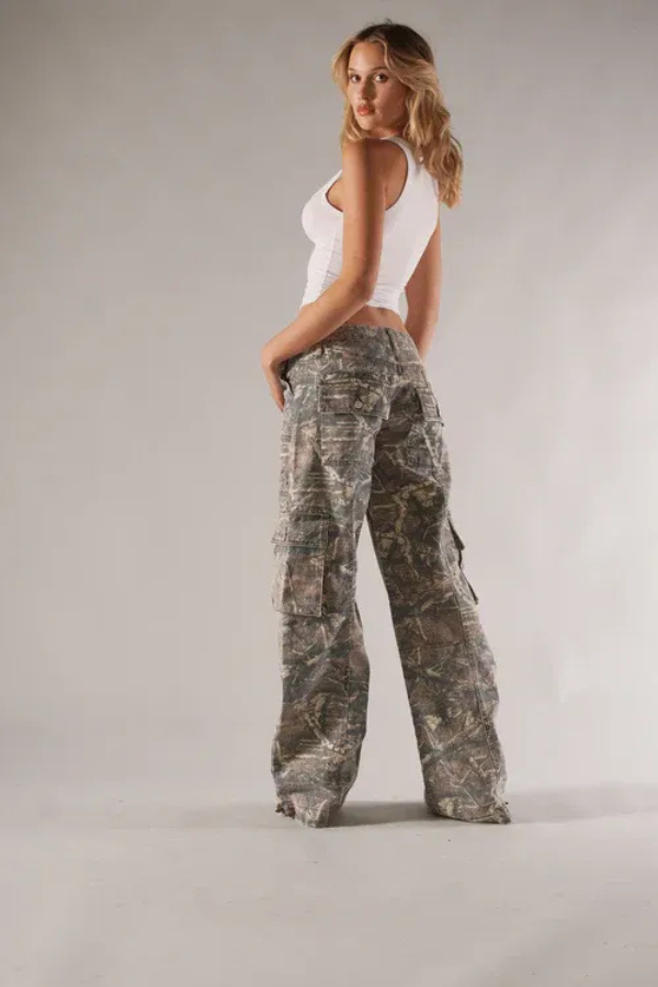 Camouflage Cargo Trousers for Women