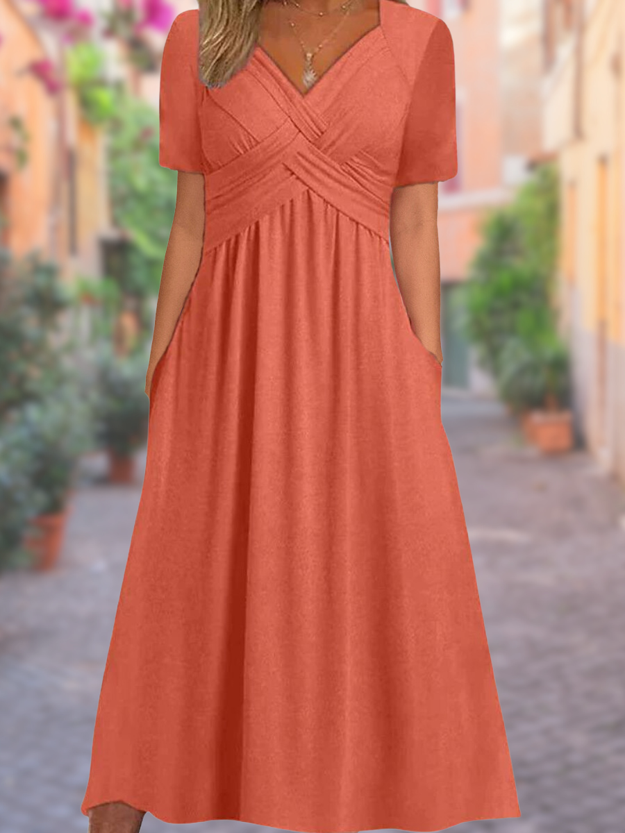 Women's Summer Maxi Dress With V-neck