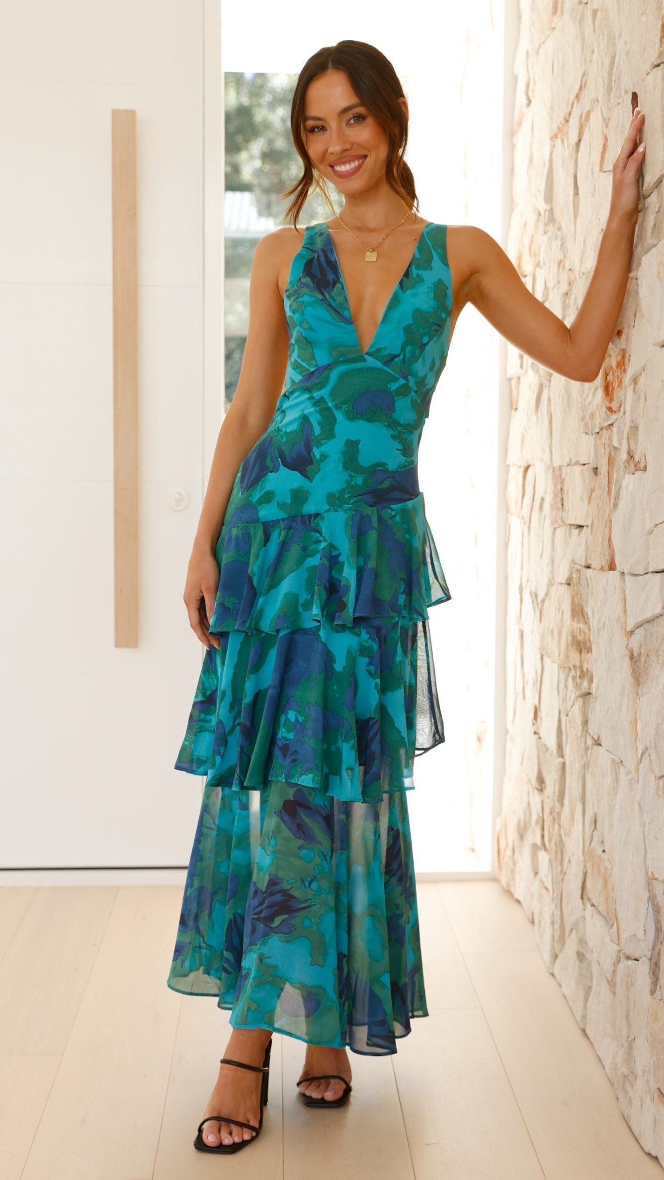 Women's Chiffon Tiered Maxi Dress For Summer