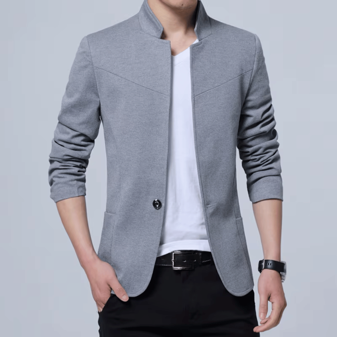 Men's Casual Slim Fit Blazer With Stand Collar