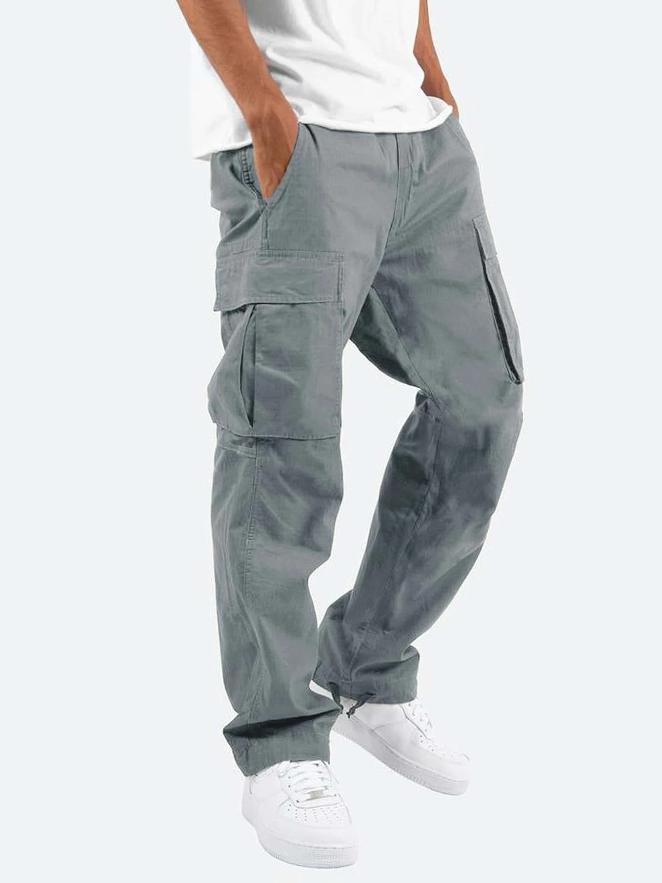 Men's Relaxed Fit Cargo Pants with Multiple Pockets