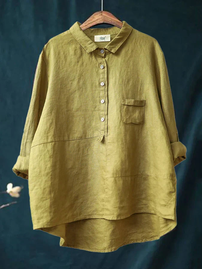 Women's Casual Long Sleeve Button-up Blouse With Collar