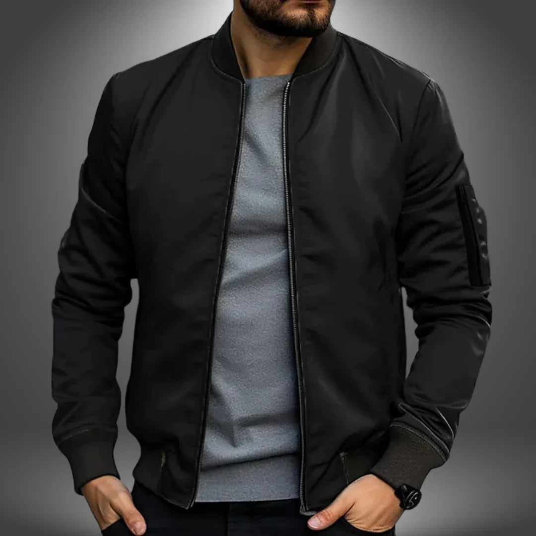 Men's Lightweight Bomber Jacket With Zip Front