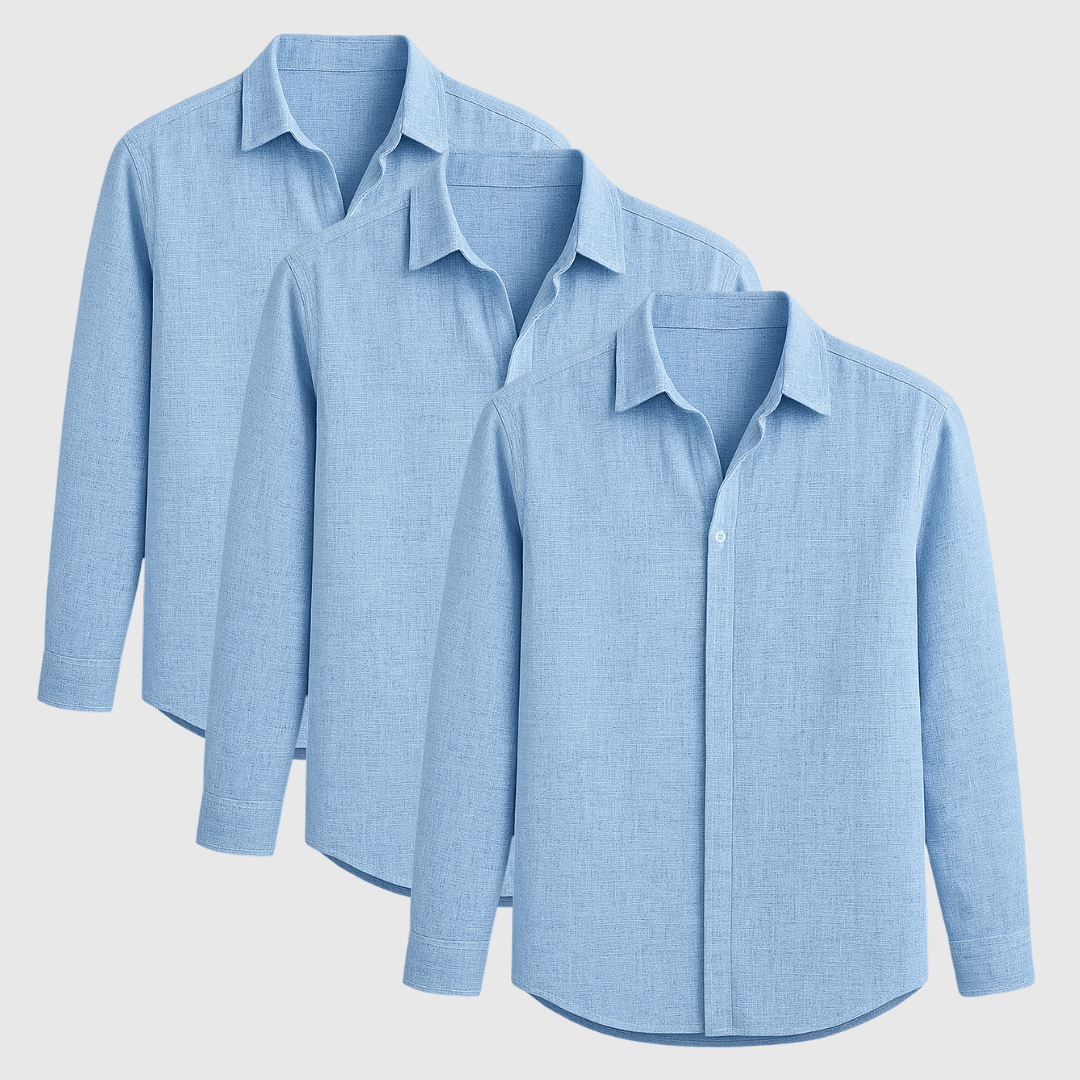 Men's Summer Linen Shirt With Long Sleeves