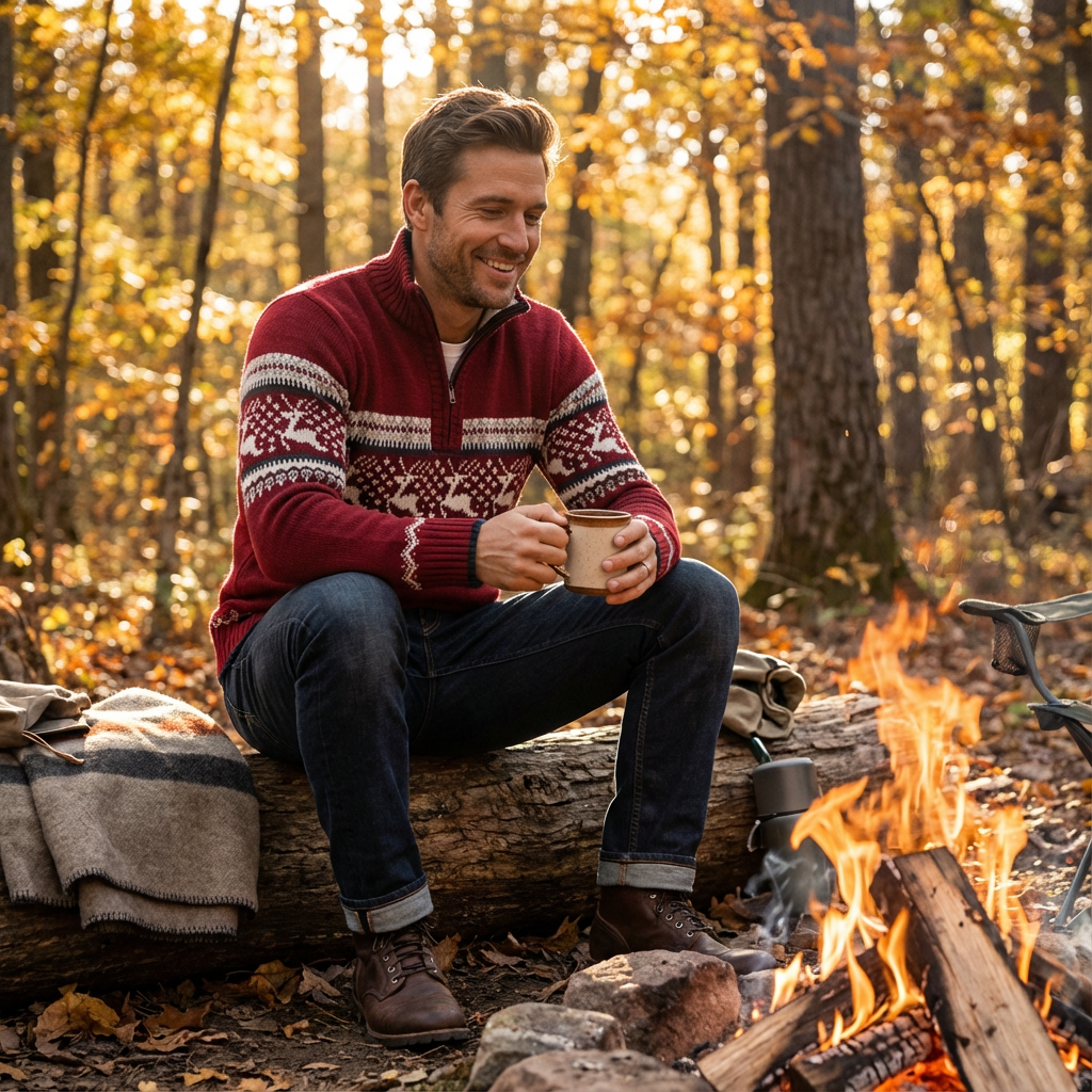 Alan | Men's Quarter-Zip Fair Isle Sweater