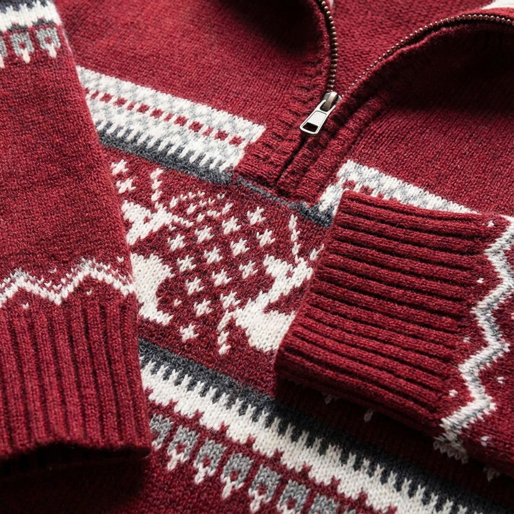 Alan | Men's Quarter-Zip Fair Isle Sweater