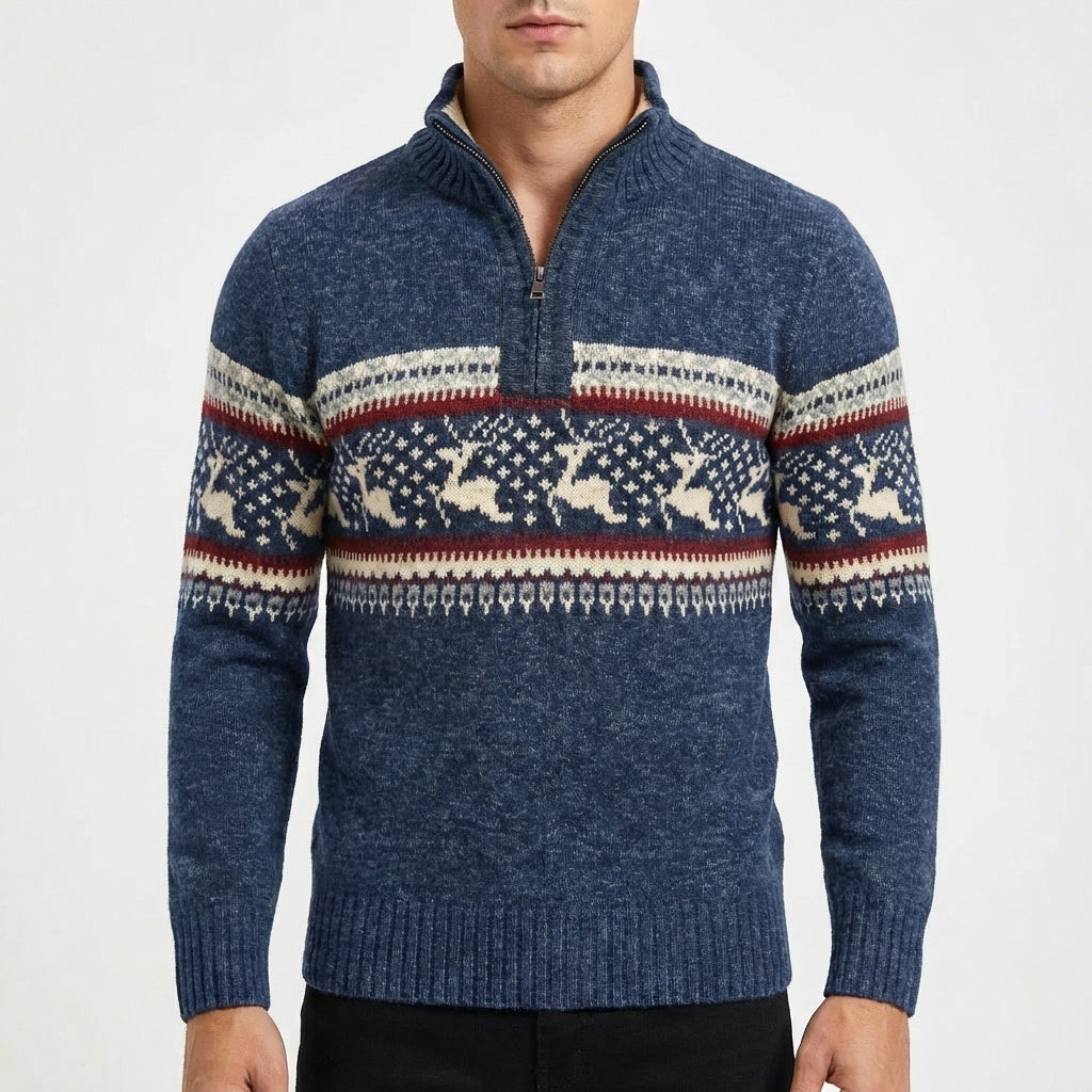Alan | Men's Quarter-Zip Fair Isle Sweater