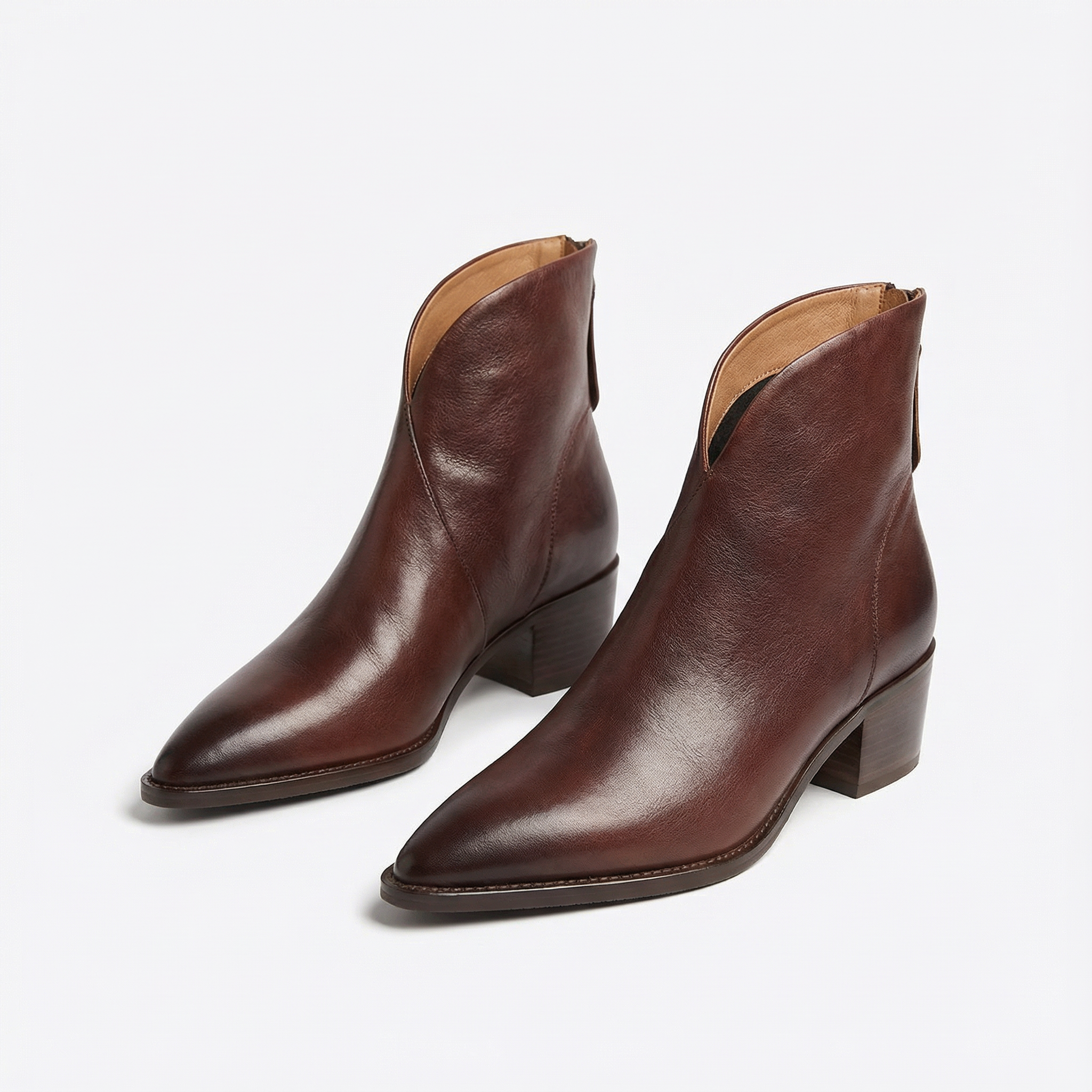 Amelia | Women's Ankle Boots With Pointed Toe And V-Cut Opening | Elegant