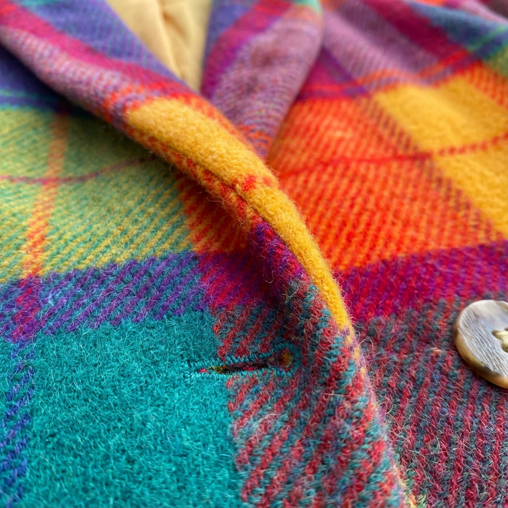 Anne | Women's Multicolour Oversized Plaid Coat