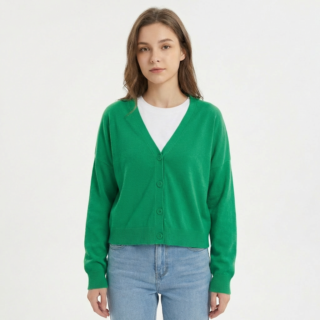 Ava | Women's Cardigan With Button Front And V-Neck | Casual