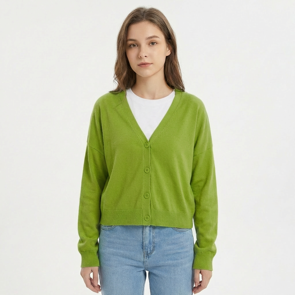 Ava | Women's Cardigan With Button Front And V-Neck | Casual