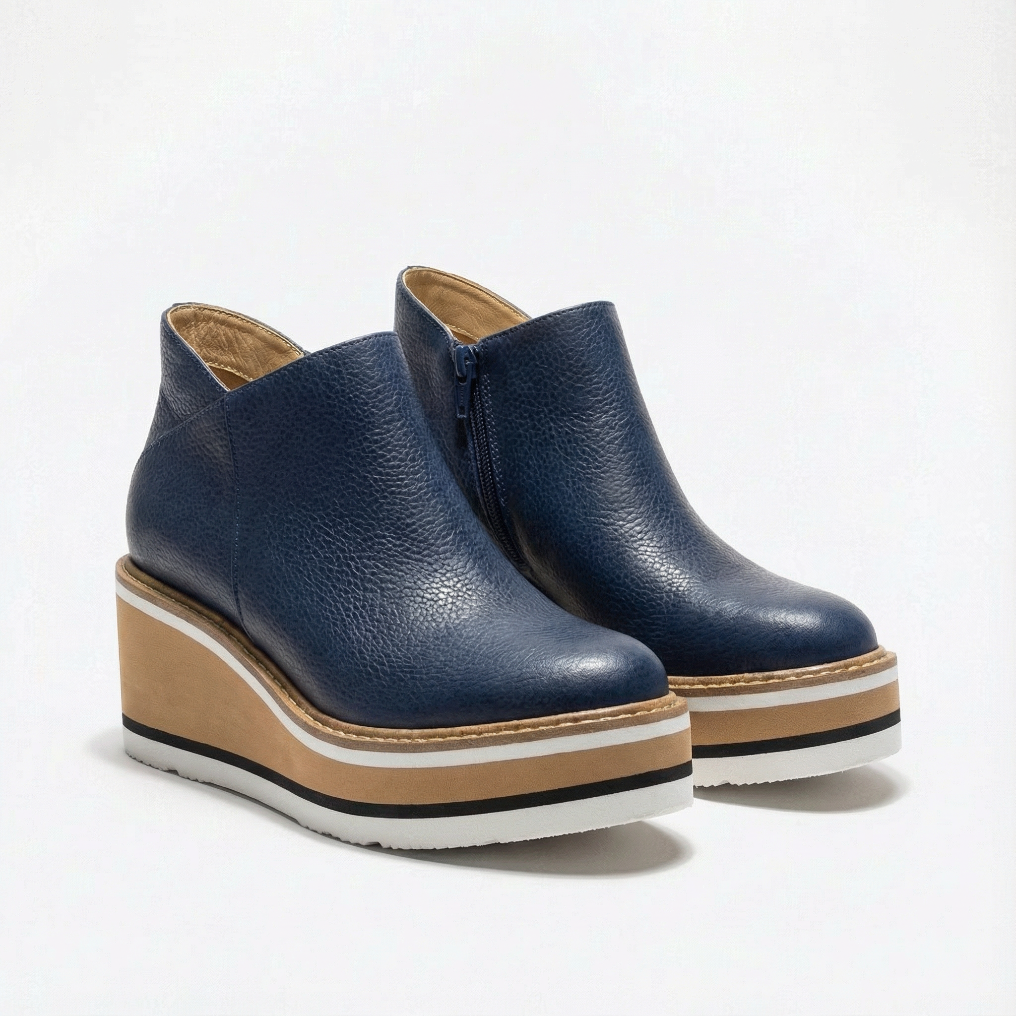 Ava | Women's Chelsea Boots With Platform Sole And Striped Detail | Casual