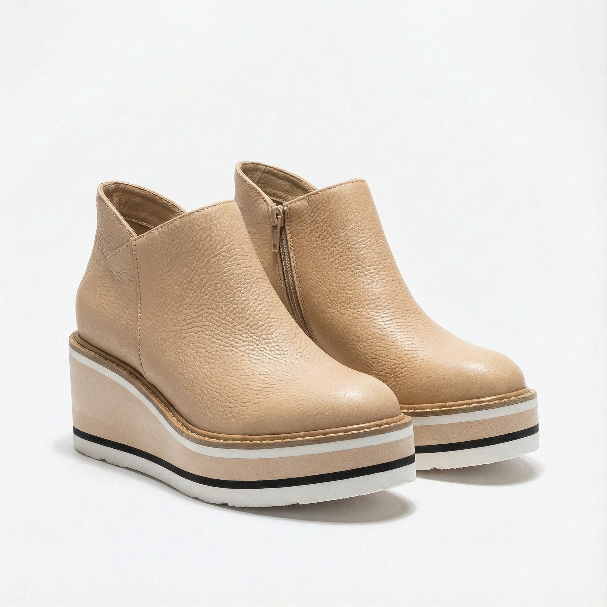 Ava | Women's Chelsea Boots With Platform Sole And Striped Detail | Casual