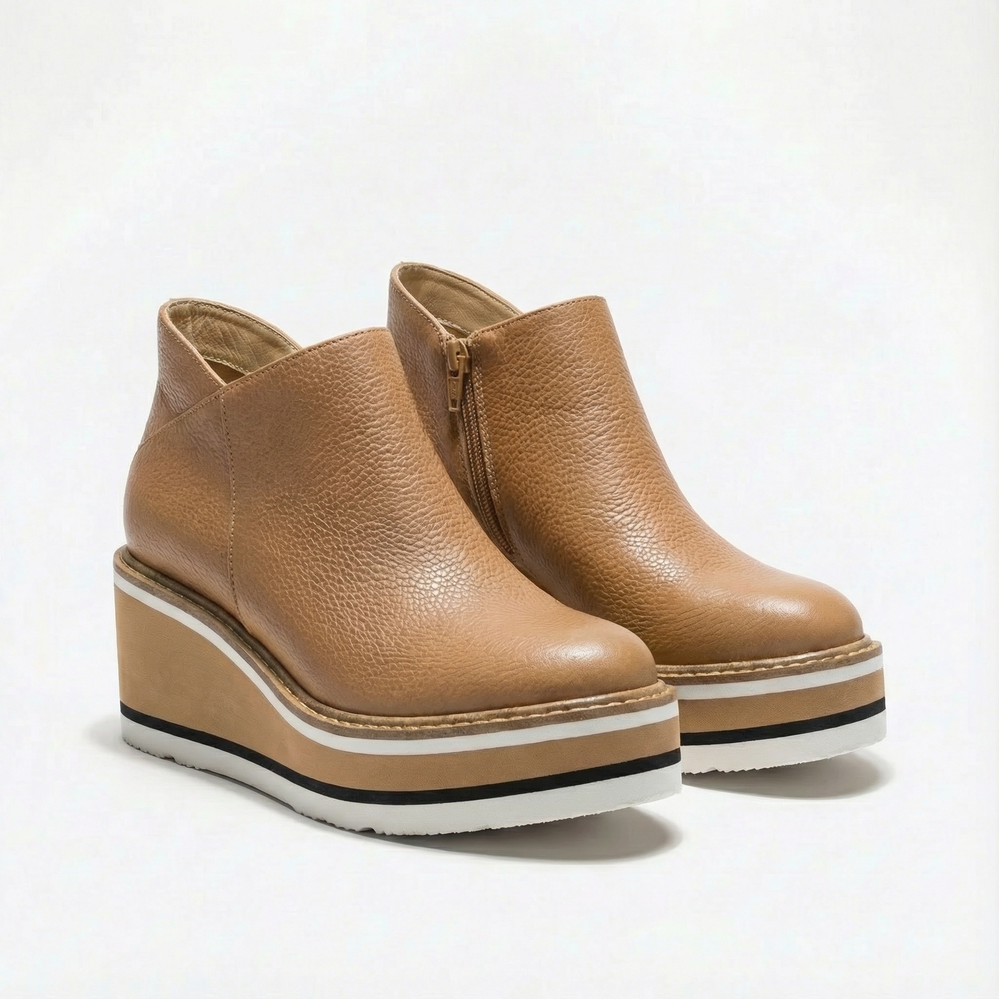 Ava | Women's Chelsea Boots With Platform Sole And Striped Detail | Casual