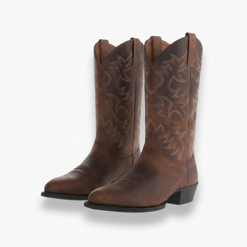 Ava | Women's Cowboy Boots With Embroidered Stitching And Round Toe | Classic