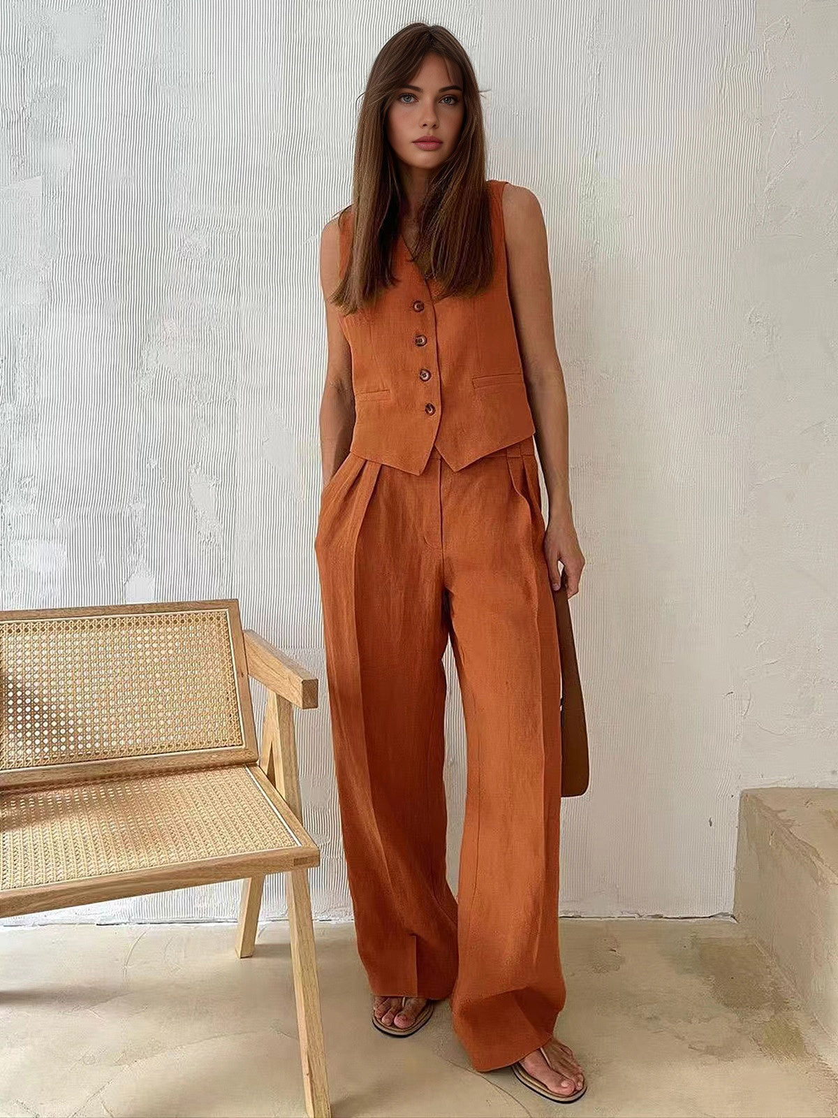 COTTON-LINEN SUMMER SET FOR WOMEN