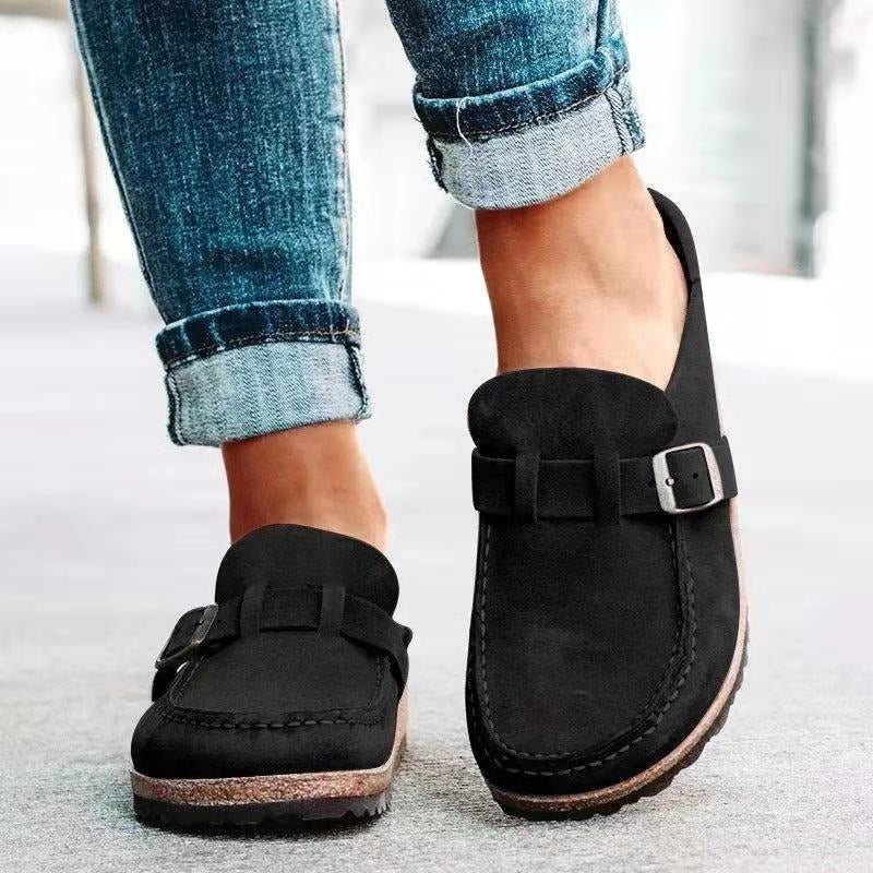 Women's Casual Suede Buckle Loafers With Comfort Sole