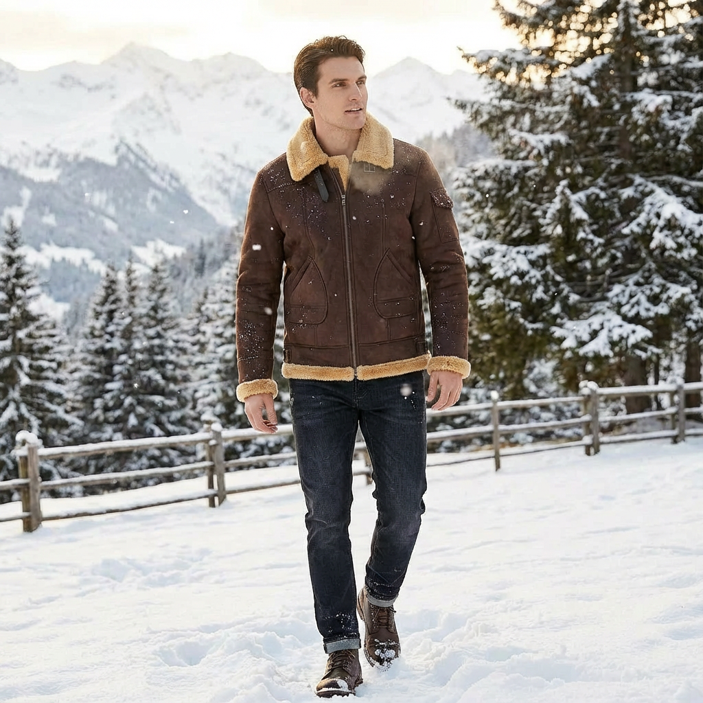 Bradley | Men's Shearling Aviator Jacket