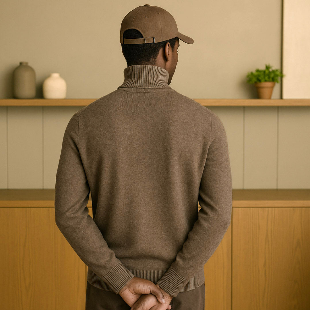 Cashmere High Collar Sweater for Men - Luxurious Softness, Classic Fit, Perfect for Fall and Winter