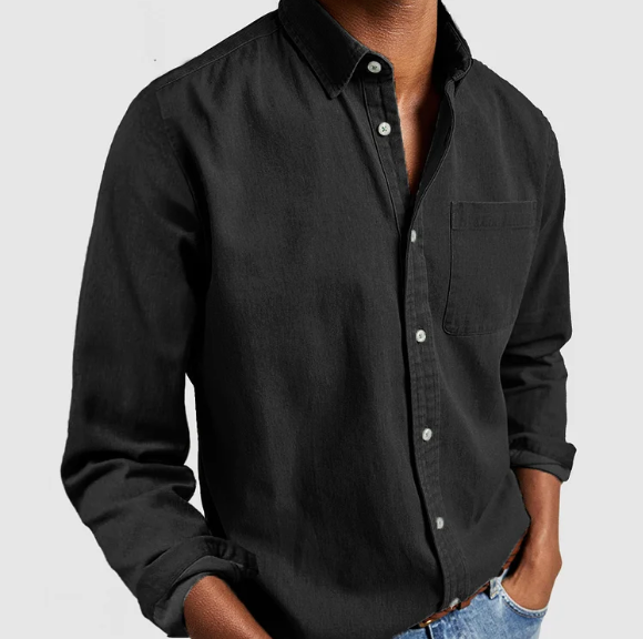 MEN'S COTTON BUTTON-DOWN LONG SLEEVE SHIRT