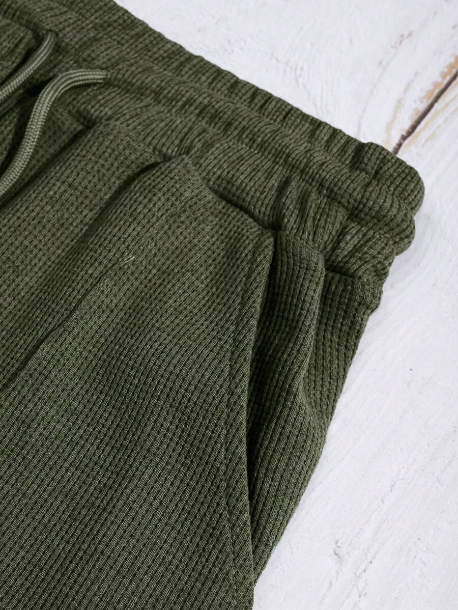 Casual Cotton Waffle Knit Summer Set for Men